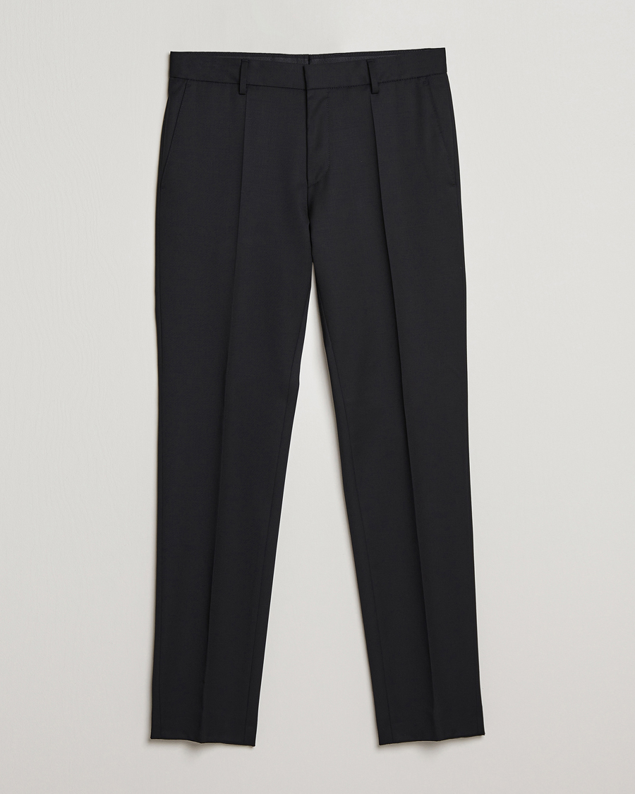 Men | Trousers | BOSS BLACK | Genius Slim Fit Wool Trousers Black