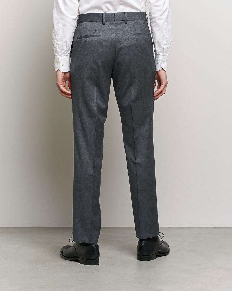 Men | Trousers | BOSS BLACK | Genius Slim Fit Wool Trousers Dark Grey