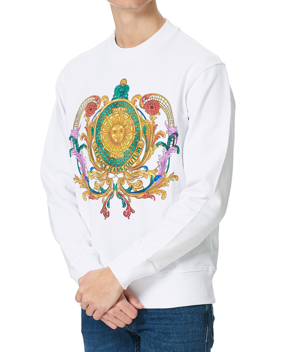 Men | Sweaters & Knitwear | Versace Jeans Couture | Baroque Print Sweatshirt White