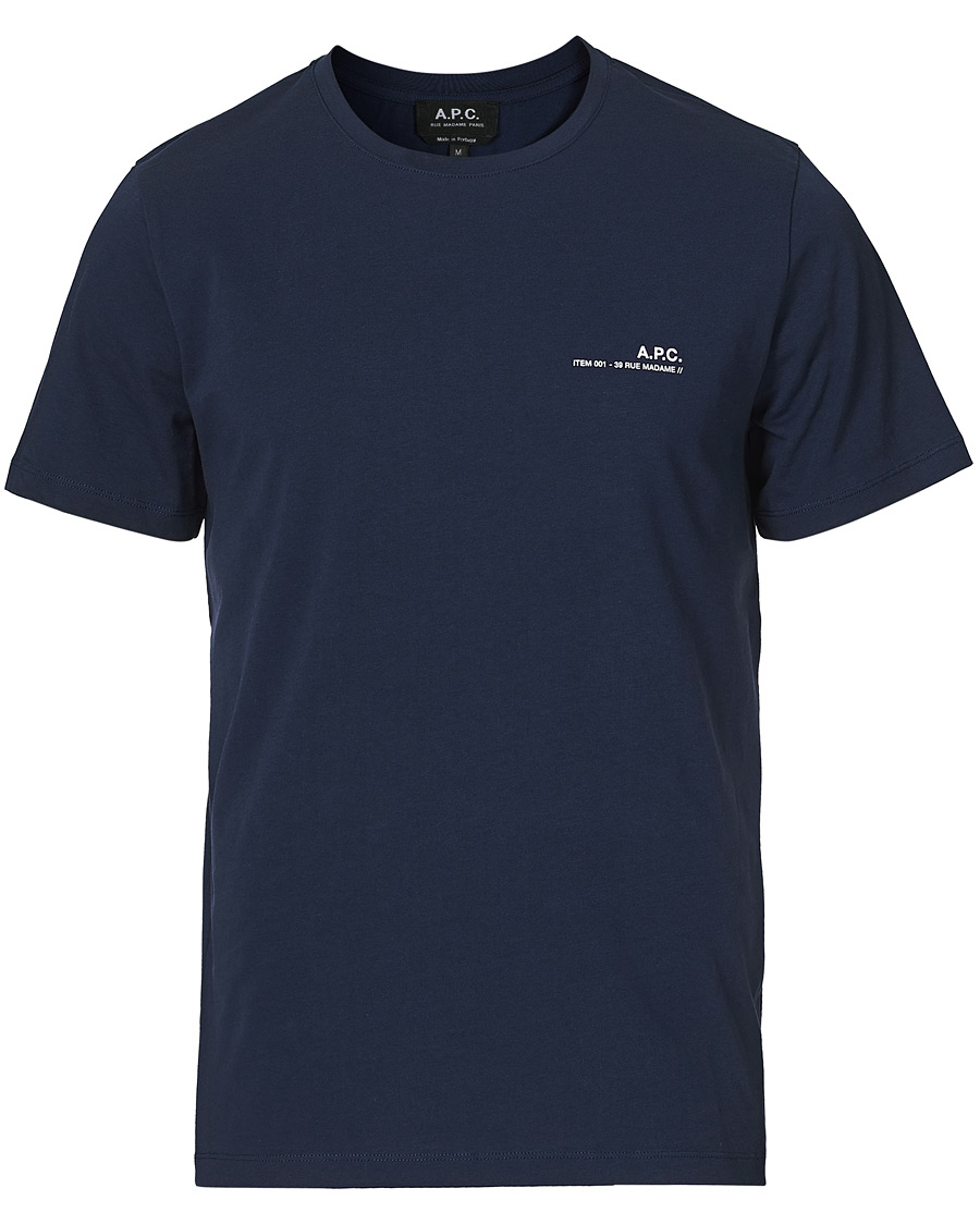 Men | T-Shirts | A.P.C. | Item Short Sleeve Tee Navy