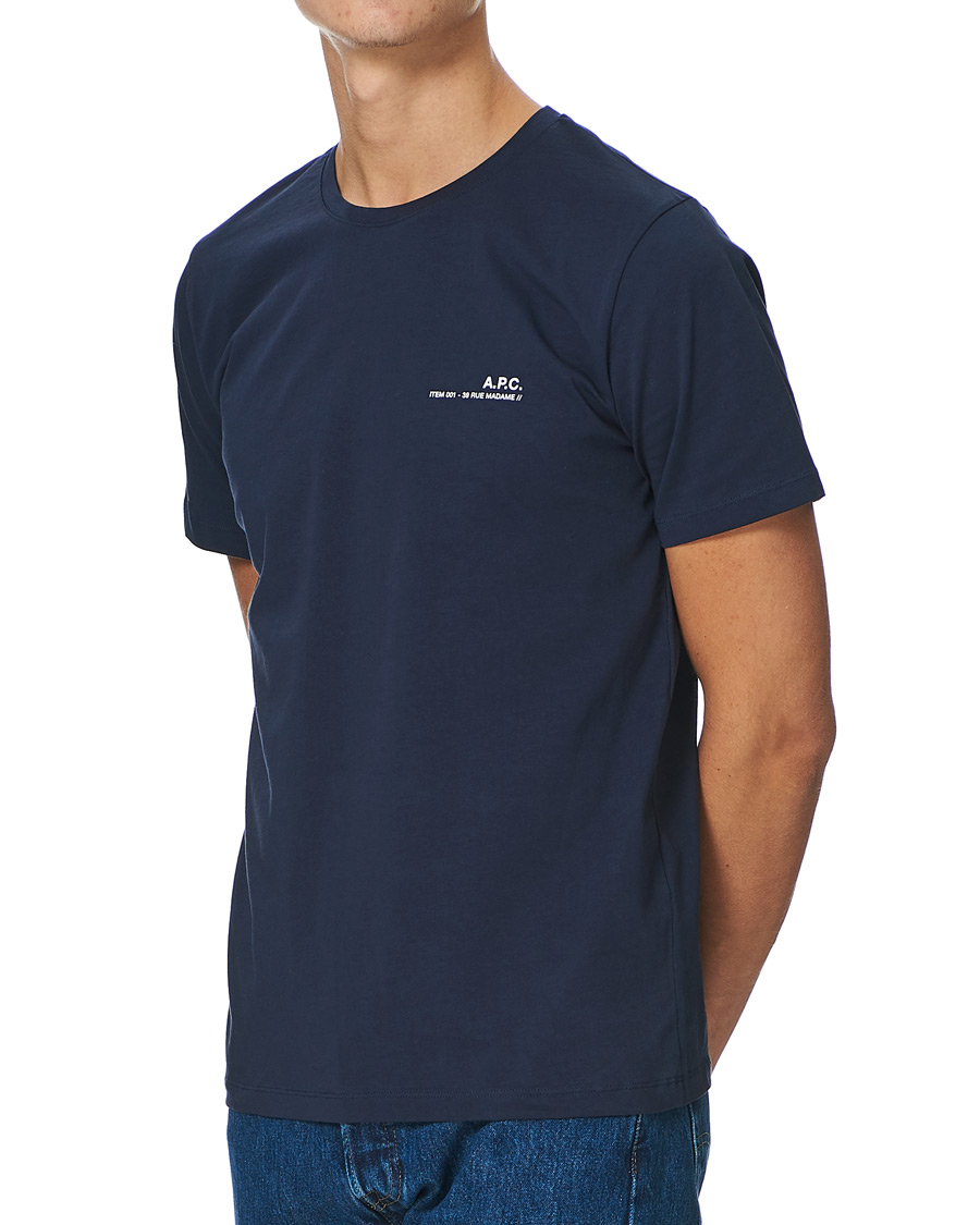 Men | T-Shirts | A.P.C. | Item Short Sleeve Tee Navy