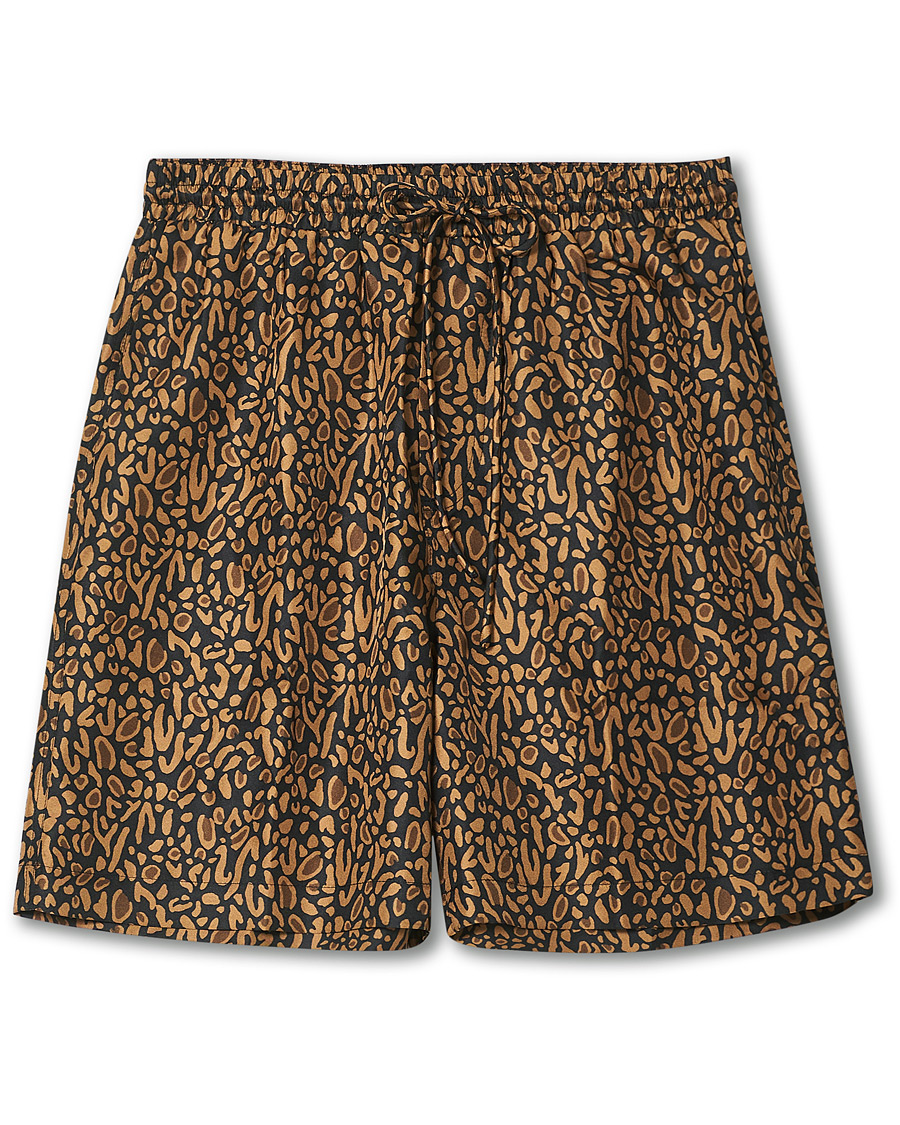 Men | Shorts | Nanushka | Printed Silk Drawstring Shorts Brown
