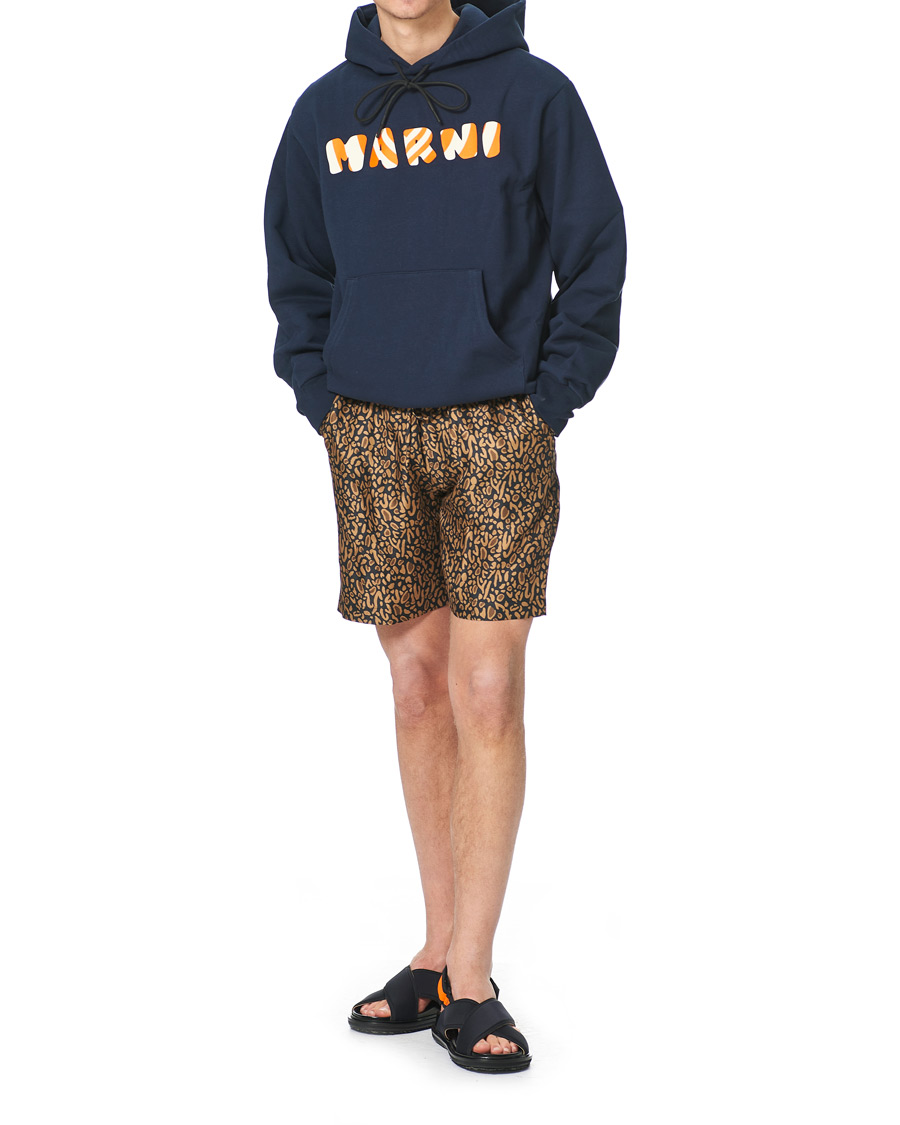 Men | Shorts | Nanushka | Printed Silk Drawstring Shorts Brown