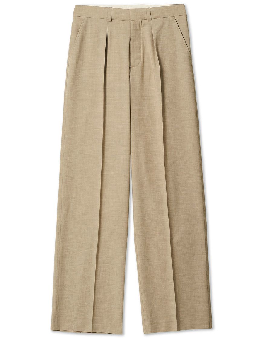 Men | Trousers | Nanushka | Pleated Wool Trousers Sand