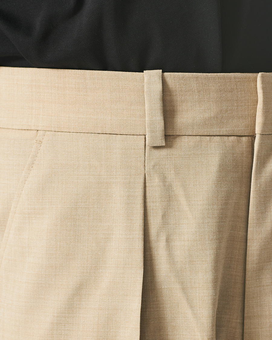 Men | Trousers | Nanushka | Pleated Wool Trousers Sand
