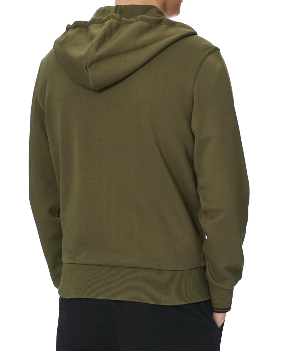 Men | Sweaters & Knitwear | Fred Perry | Hooded Zip Sweatshirt Military Green
