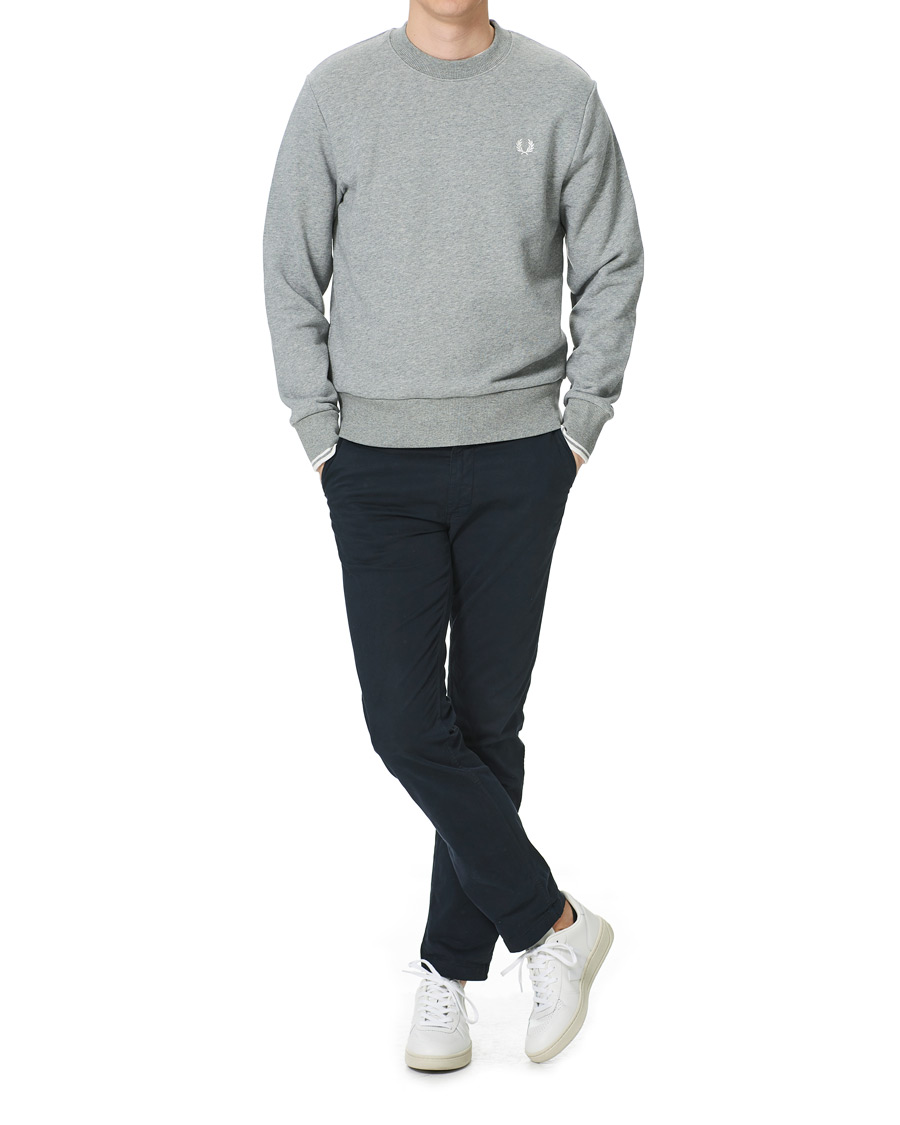 Men | Sweaters & Knitwear | Fred Perry | Crew Neck Sweatshirt Grey Melange
