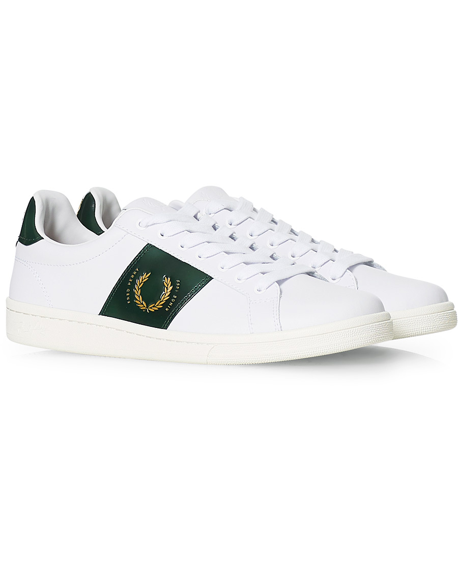 Men | Fred Perry B721 Leather Branded Sneaker White | Fred Perry | B721 Leather Branded Sneaker White