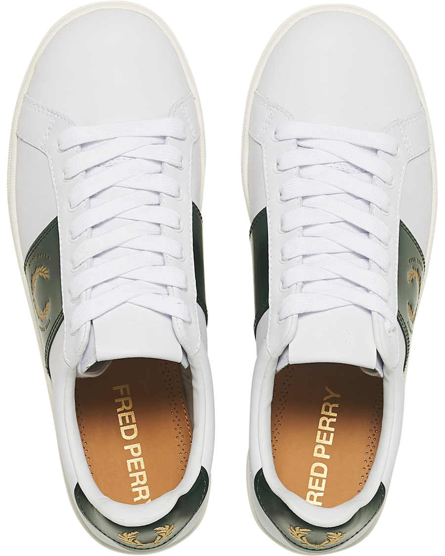 Men | Fred Perry B721 Leather Branded Sneaker White | Fred Perry | B721 Leather Branded Sneaker White
