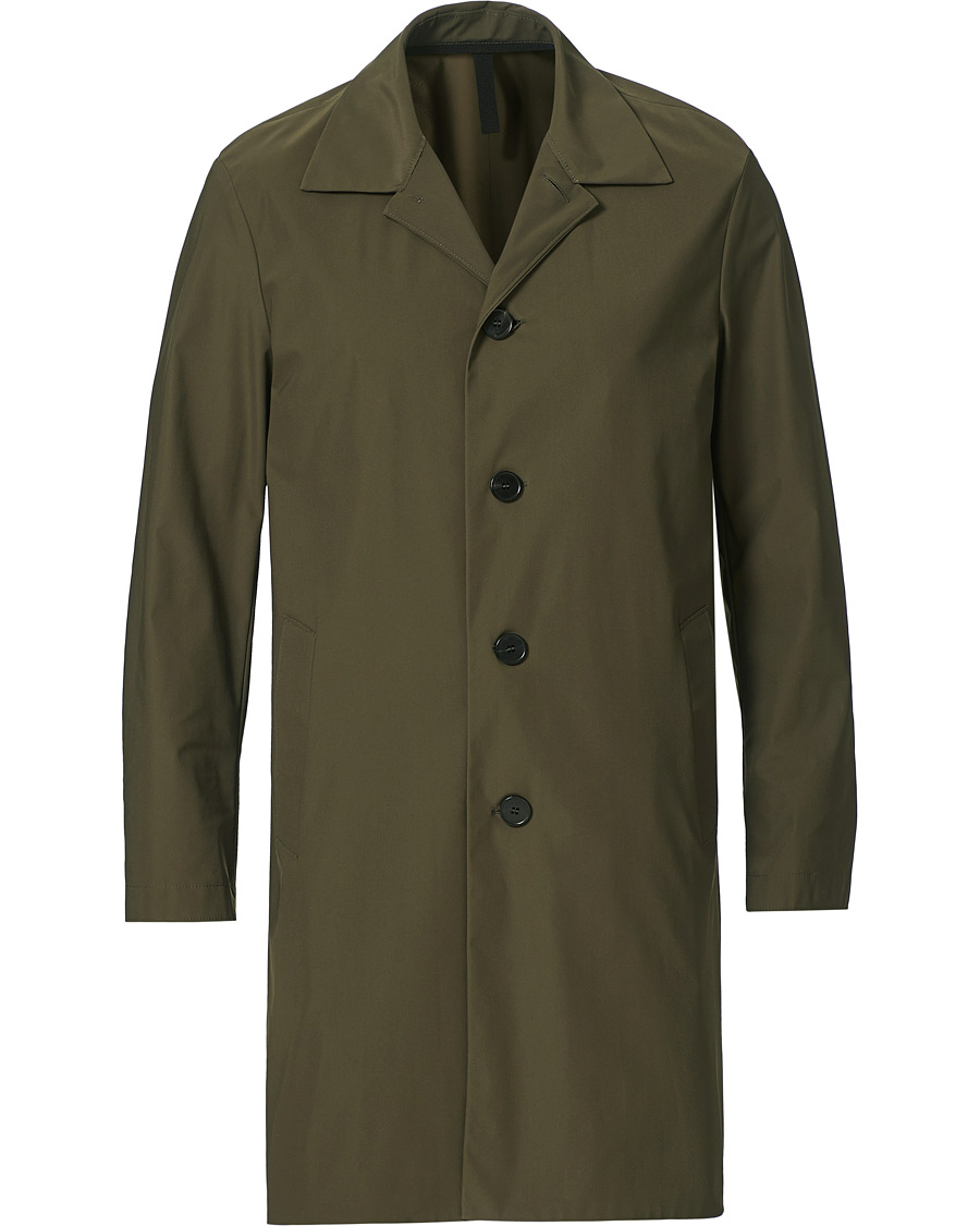 Men | Coats & Jackets | Harris Wharf London | Light Technic Mac Coat Moss Green