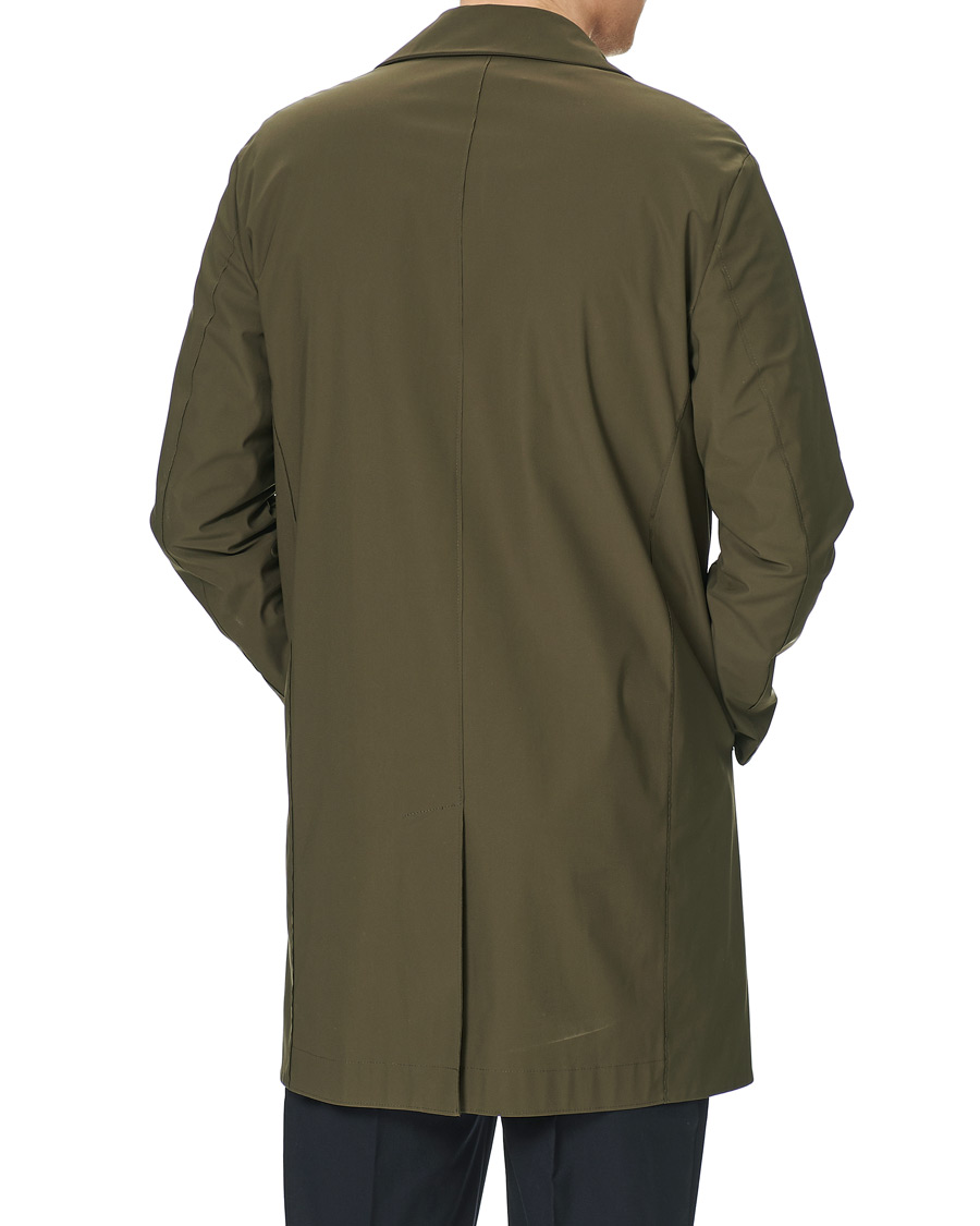 Men | Coats & Jackets | Harris Wharf London | Light Technic Mac Coat Moss Green