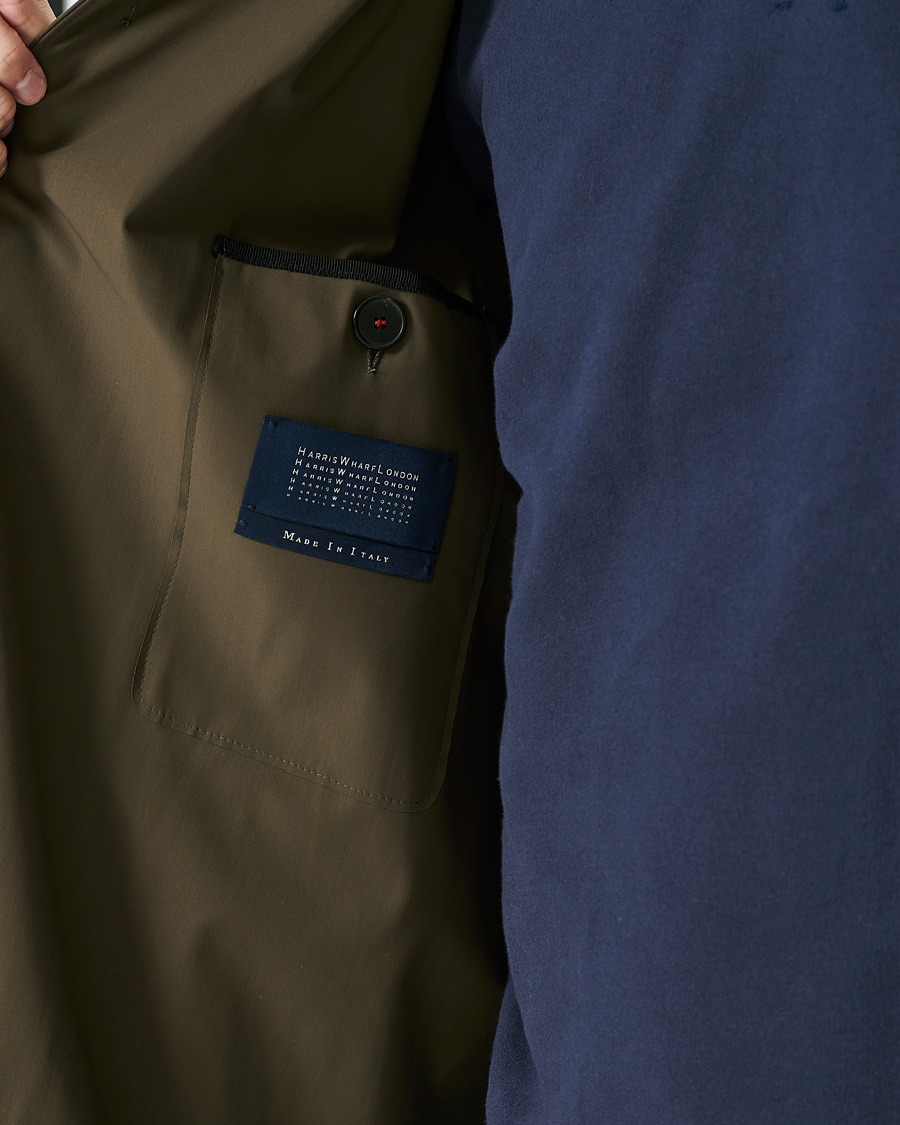 Men | Coats & Jackets | Harris Wharf London | Light Technic Mac Coat Moss Green