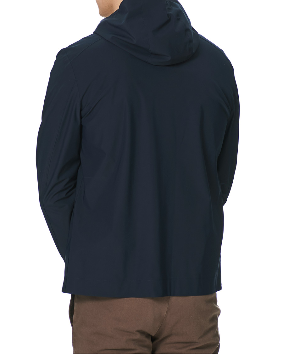 Men | Coats & Jackets | Harris Wharf London | Light Technic Hooded Jacket Dark Blue