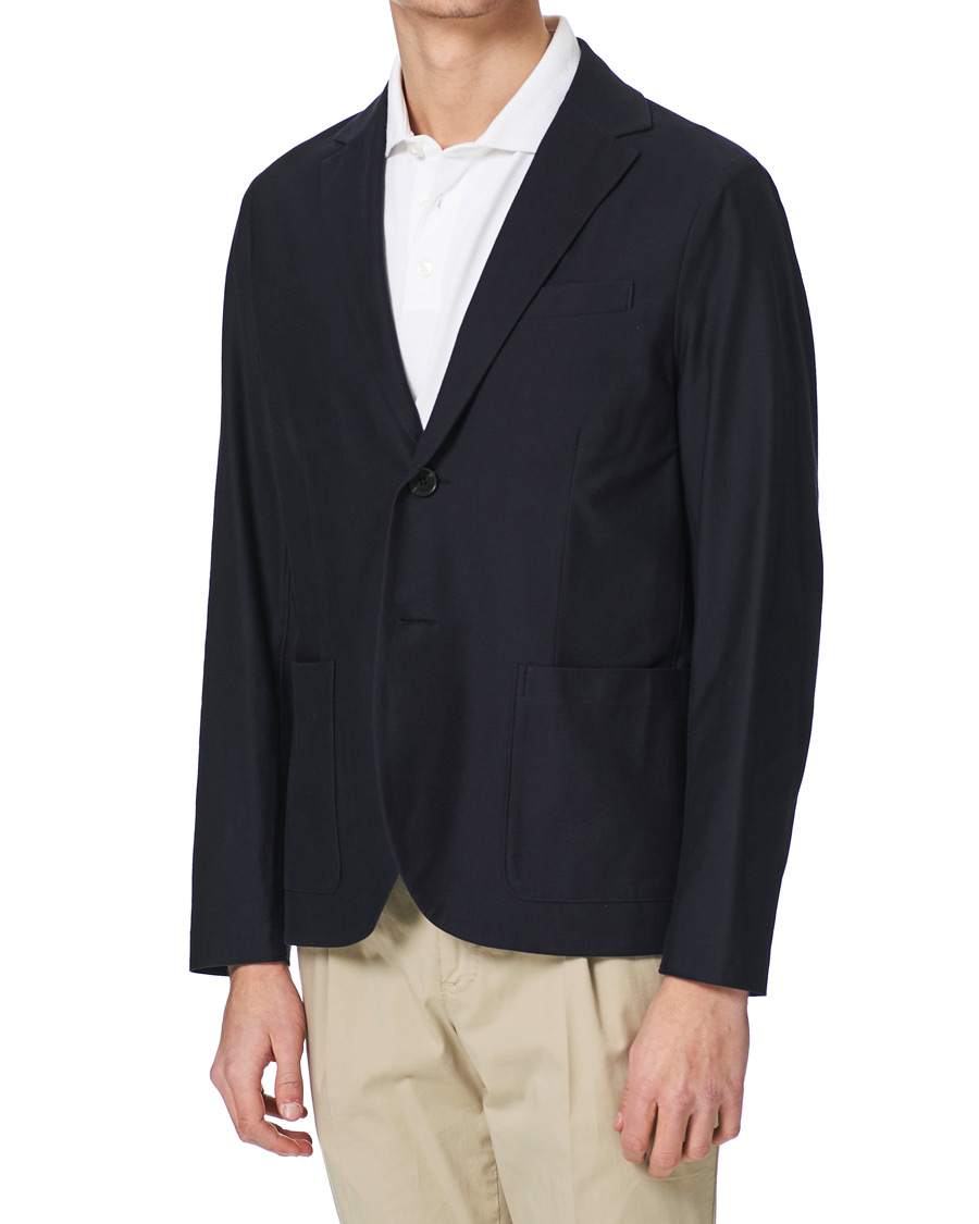 Men | Blazers | Harris Wharf London | Cotton Twill Blazer Dark Blue