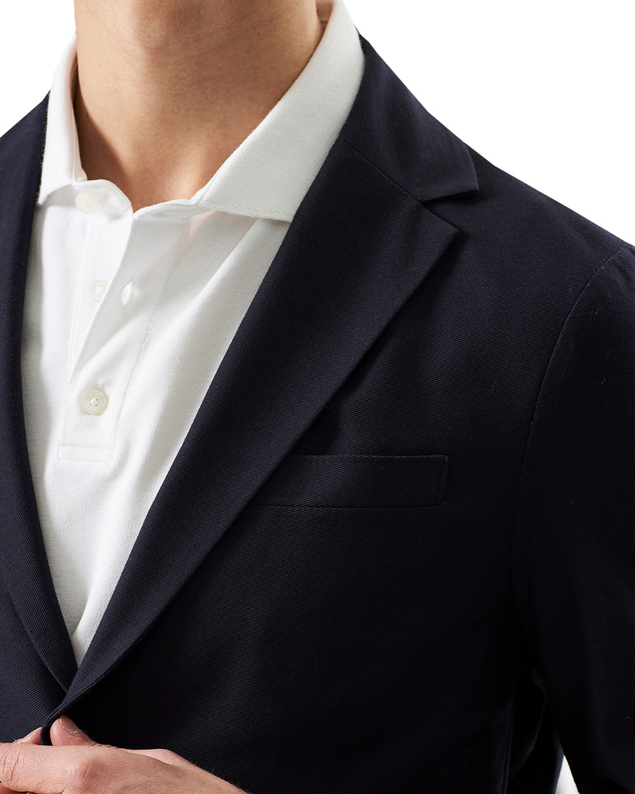 Men | Blazers | Harris Wharf London | Cotton Twill Blazer Dark Blue