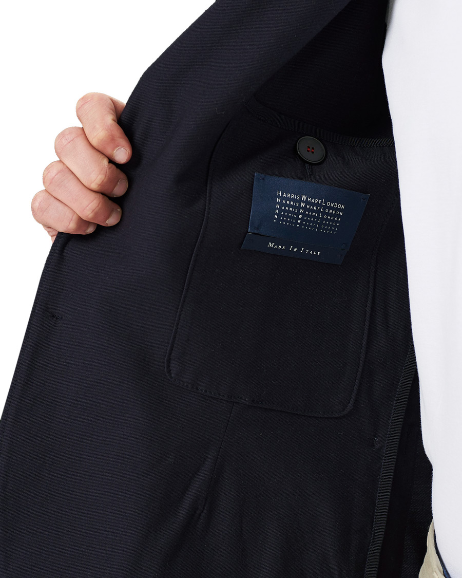 Men | Blazers | Harris Wharf London | Cotton Twill Blazer Dark Blue