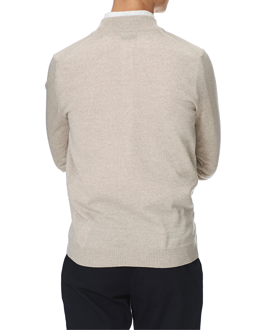 Men | Sweaters & Knitwear | Stenströms | Merino Half-Zip Beige