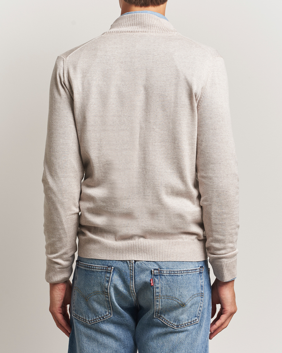 Men | Sweaters & Knitwear | Stenströms | Merino Half-Zip Beige