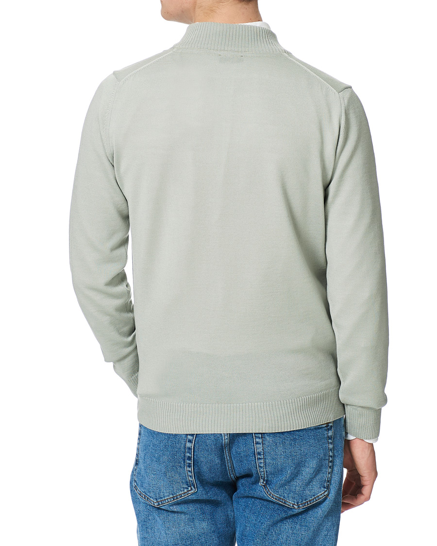 Men | Sweaters & Knitwear | Stenströms | Merino Half Zip Pistachio