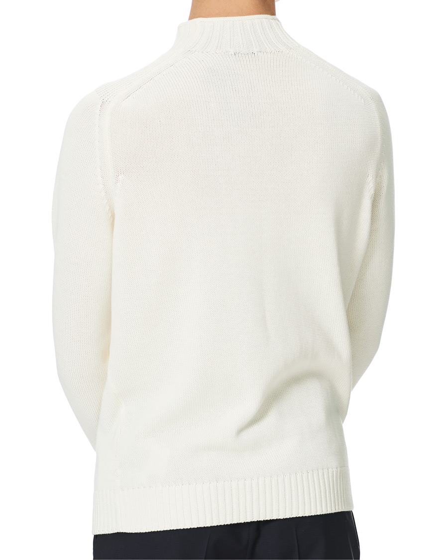 Men | Sweaters & Knitwear | Stenströms | Cotton Mock Neck Sweater White