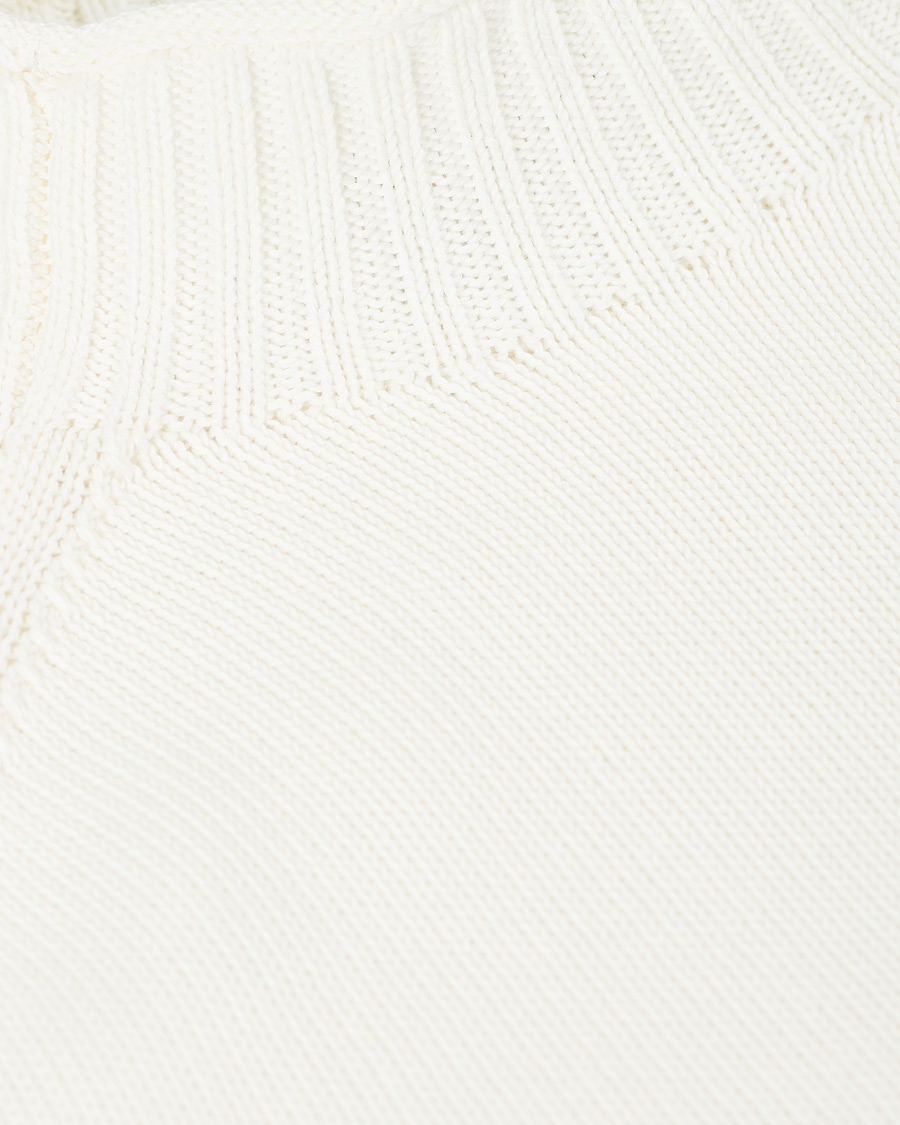 Men | Sweaters & Knitwear | Stenströms | Cotton Mock Neck Sweater White