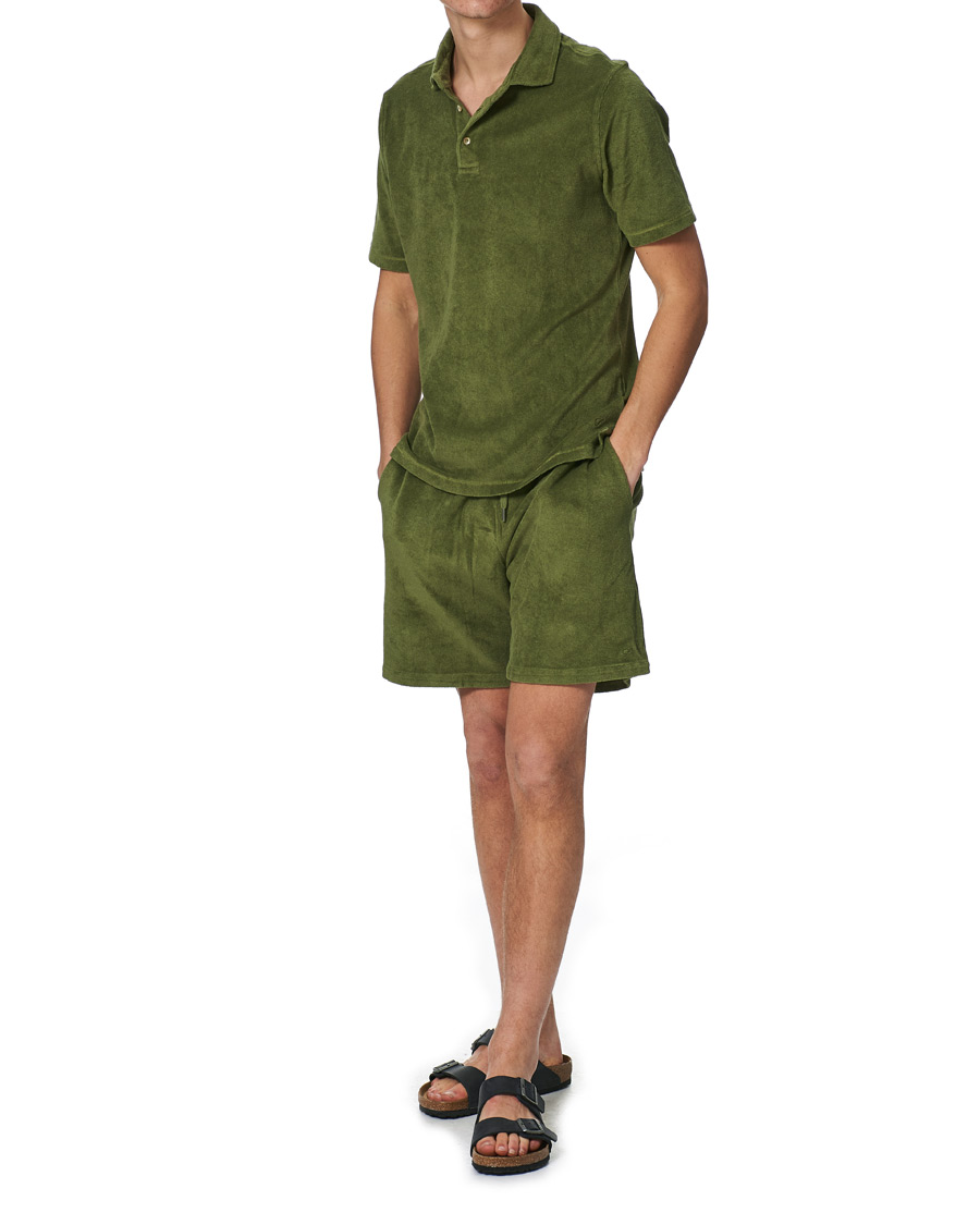 Men | Shorts | Stenströms | Towelling Cotton Shorts Green