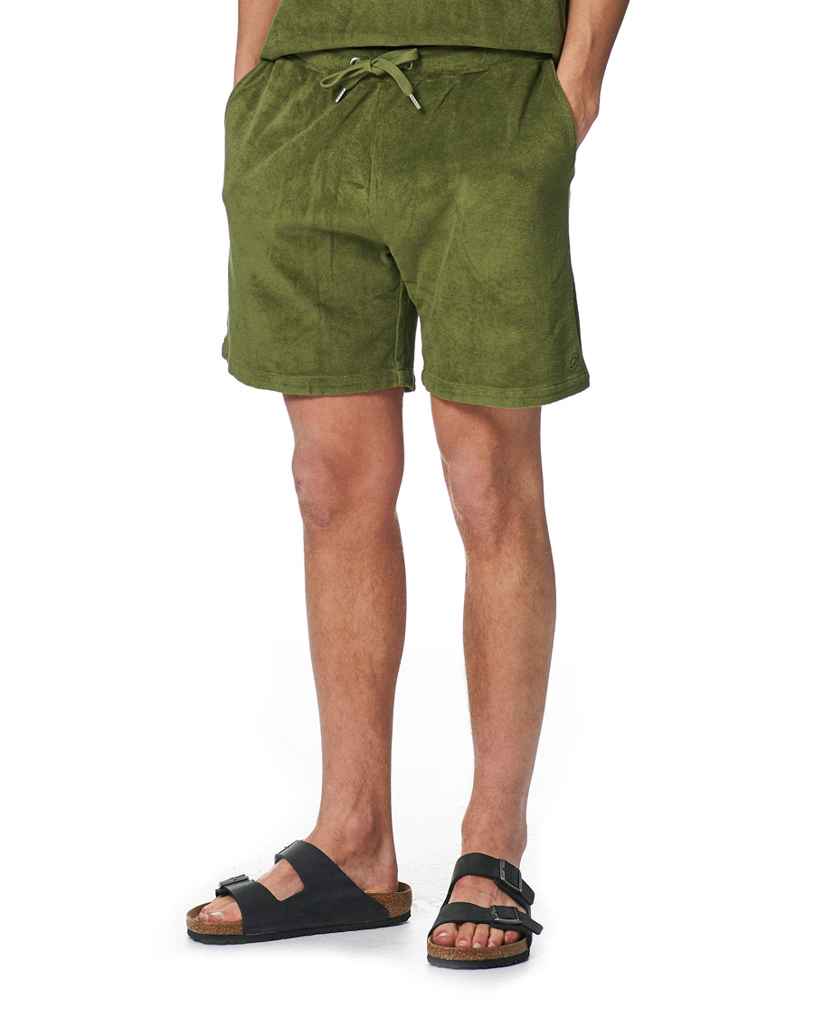 Men | Shorts | Stenströms | Towelling Cotton Shorts Green