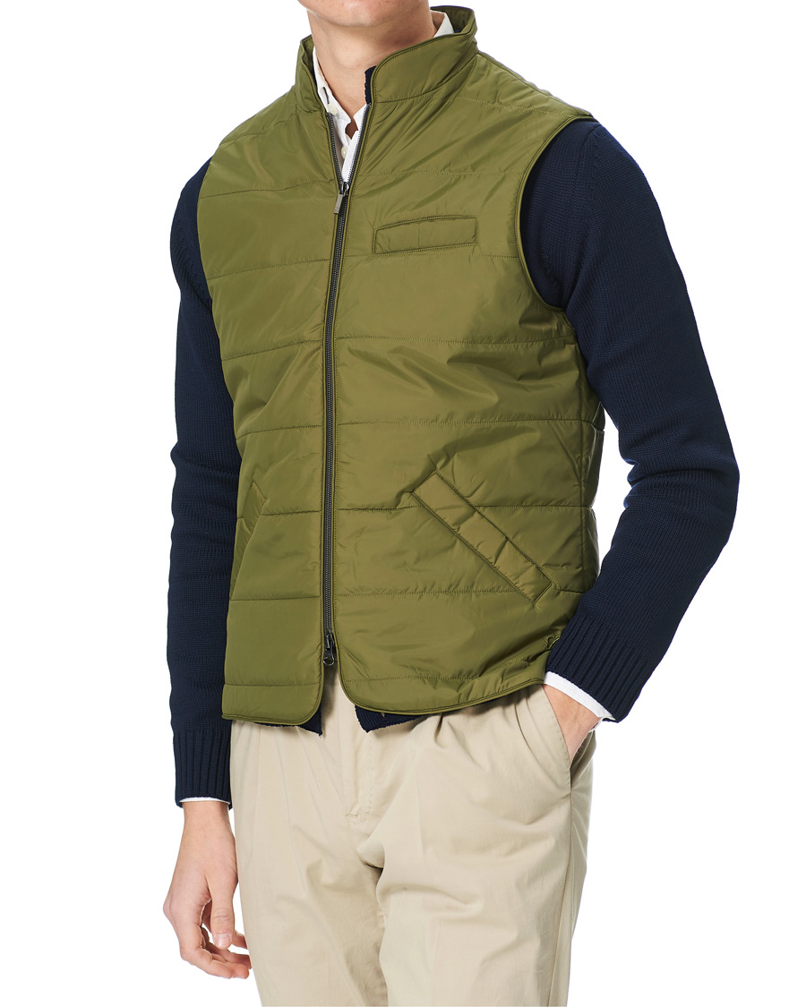 Men | Coats & Jackets | Stenströms | Nylon Vest Green