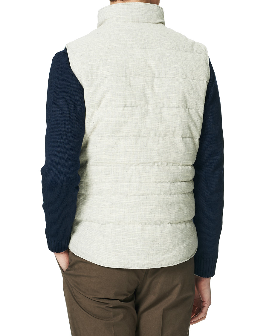 Men | Coats & Jackets | Stenströms | Quilted Cotton Linen Vest Grey