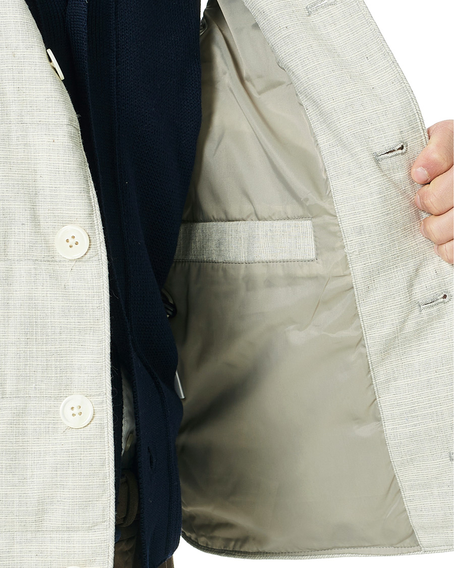 Men | Coats & Jackets | Stenströms | Quilted Cotton Linen Vest Grey