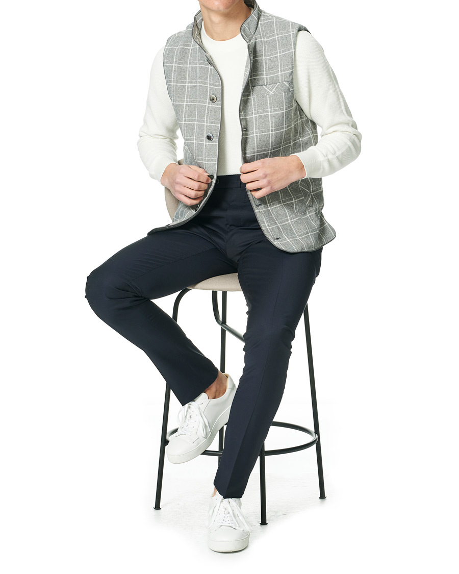 Men | Coats & Jackets | Stenströms | Quilted Light Padded Vest Grey