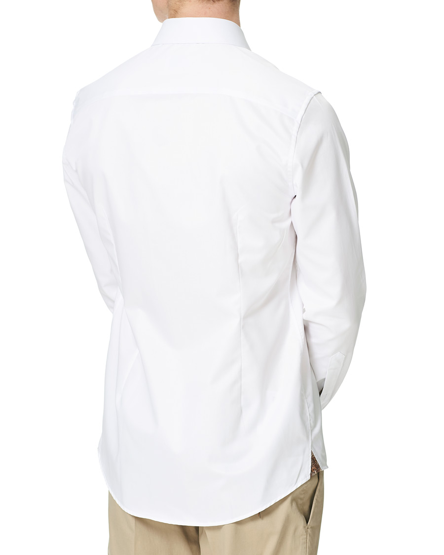 Men | Shirts | Stenströms | Slimline Paisley Contrast Shirt White