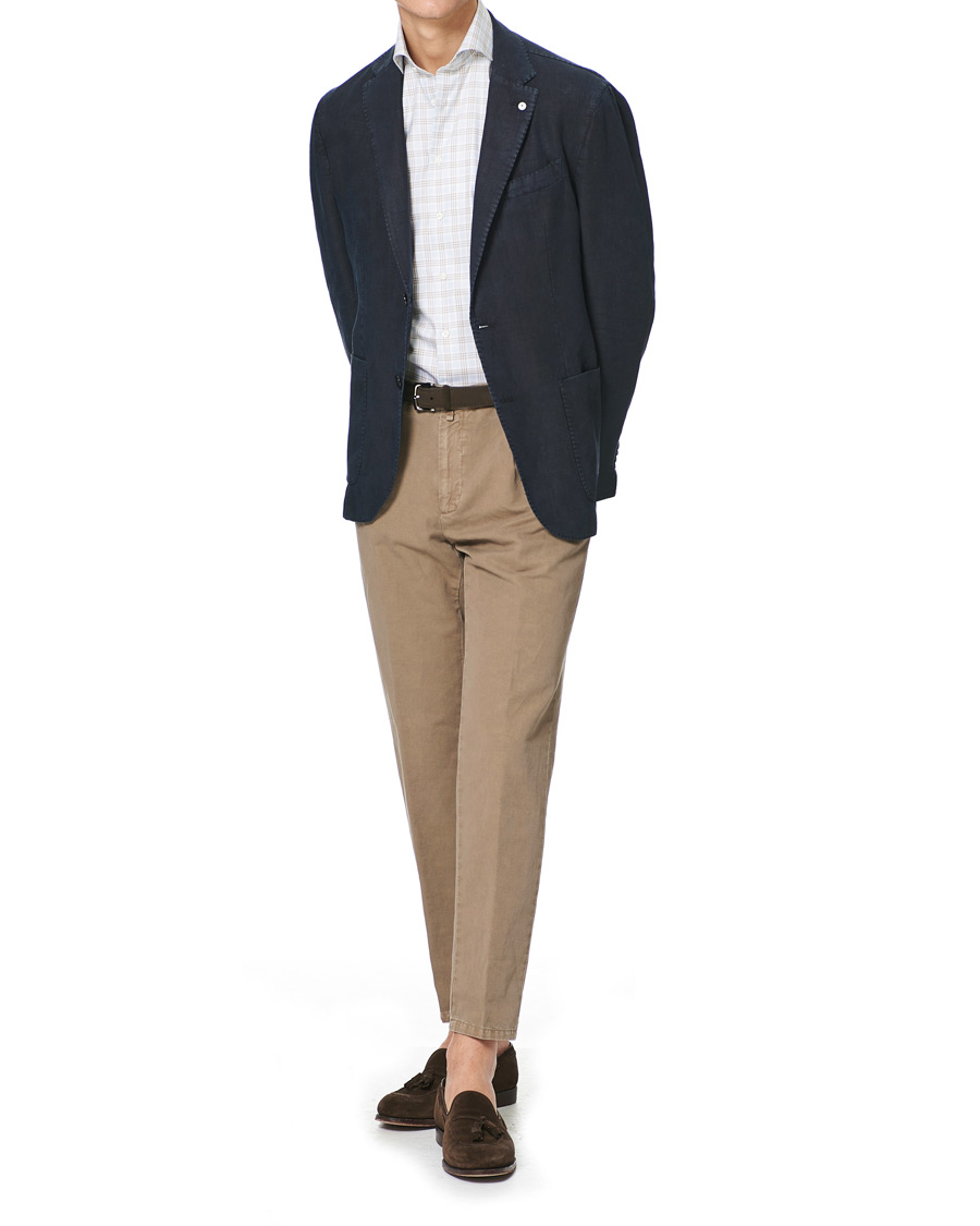 Men | Shirts | Stenströms | Slimline Multi Checked Cut Away Shirt Blue/Beige