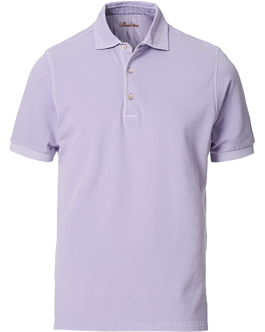 Men | Polo Shirts | Stenströms | Pigment Dyed Cotton Polo Shirt Purple