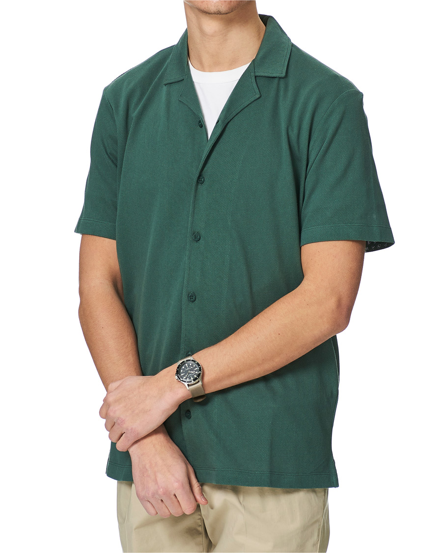 Men | Polo Shirts | Sunspel | Riviera Resort Shirt Deep Green
