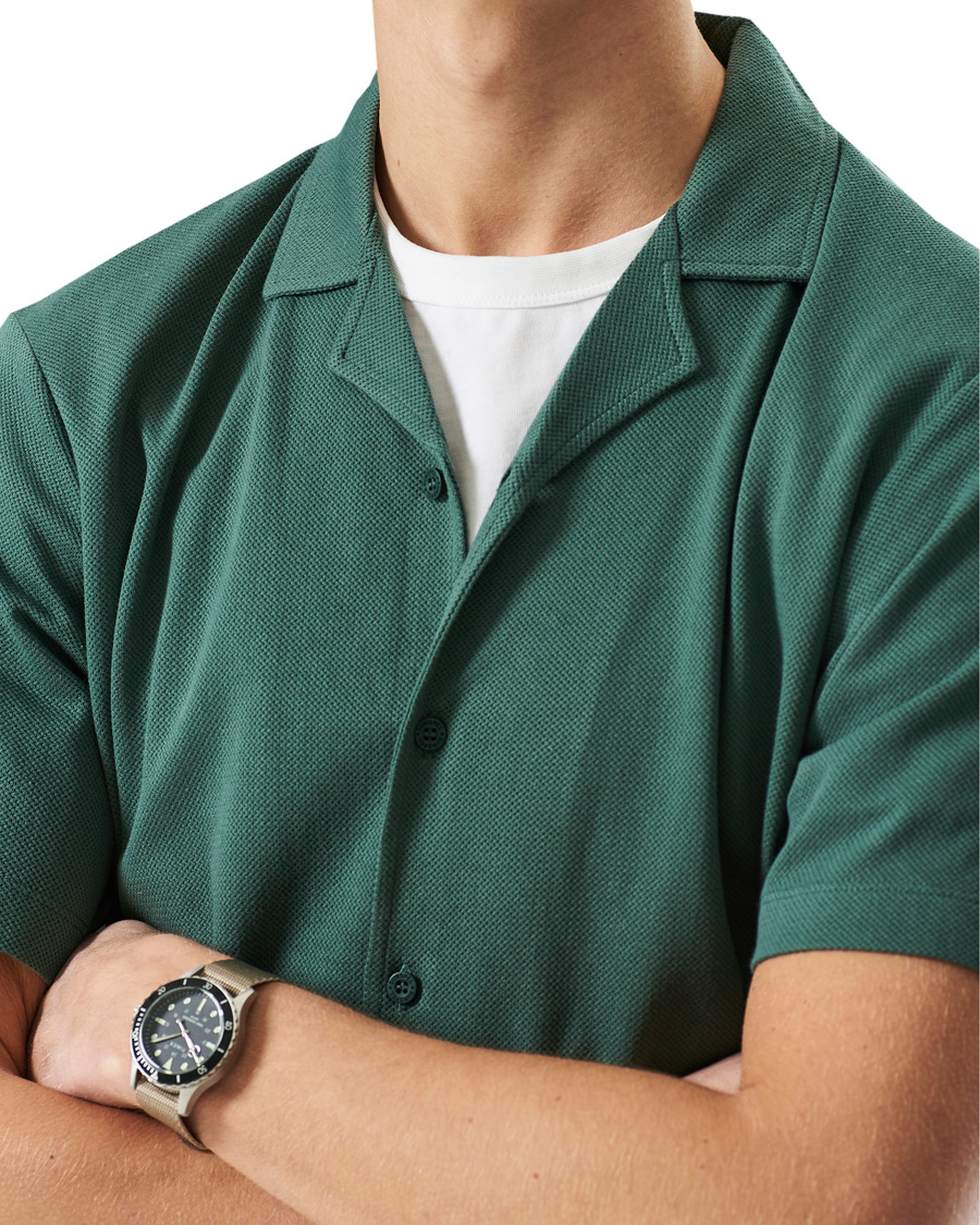 Men | Polo Shirts | Sunspel | Riviera Resort Shirt Deep Green