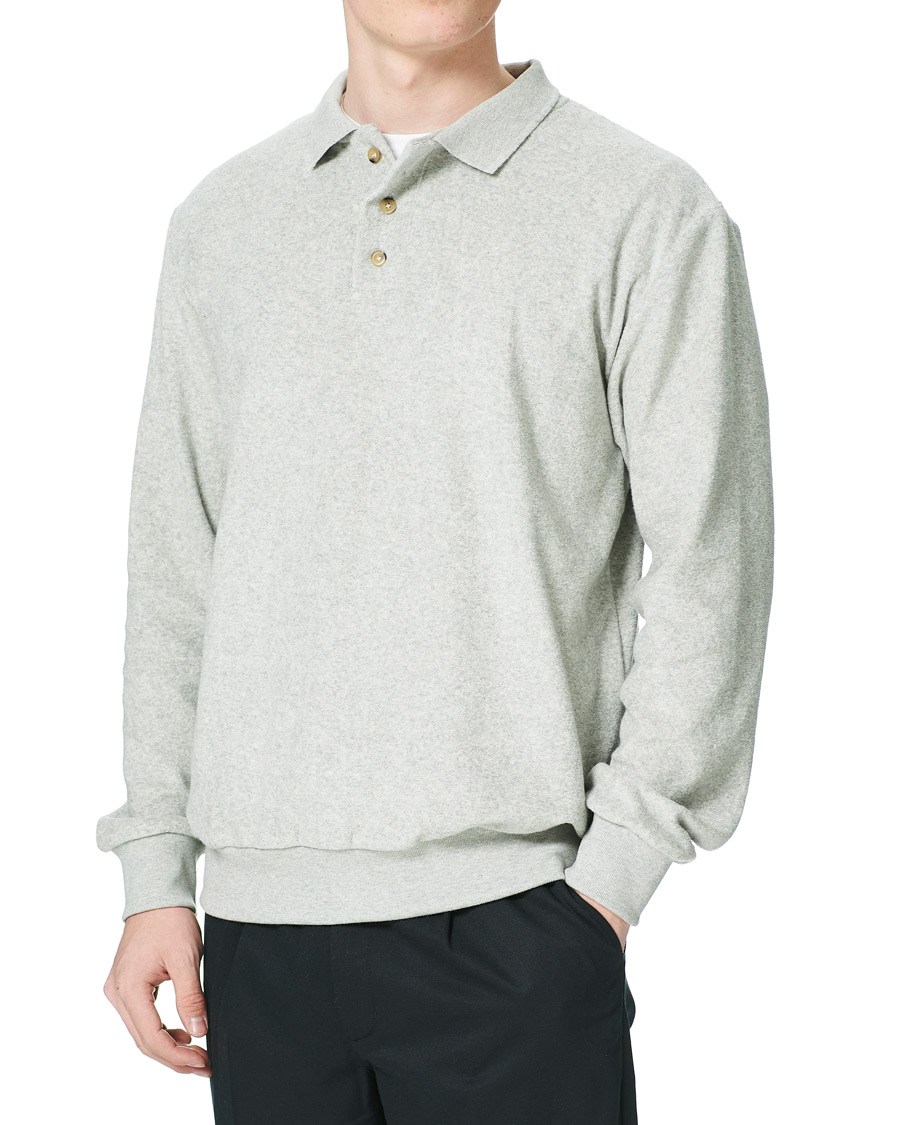 Men | Sweaters & Knitwear | Howlin' | Long Sleeve Terry Polo Grey