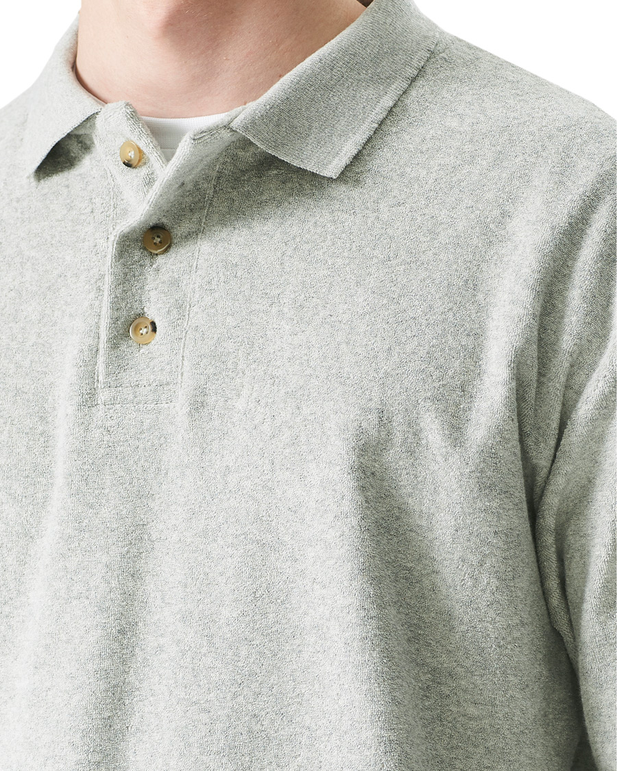 Men | Sweaters & Knitwear | Howlin' | Long Sleeve Terry Polo Grey