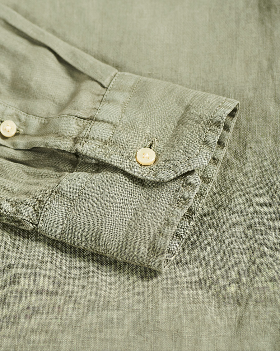 Men | Shirts | Replay | Pocket Linen Shirt Sage Green