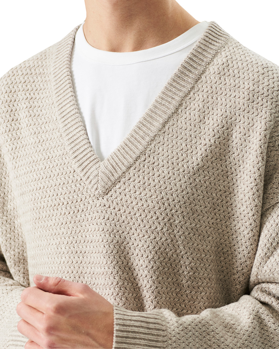 Men | Sweaters & Knitwear | Filippa K | Ash Sweater Beige Melange
