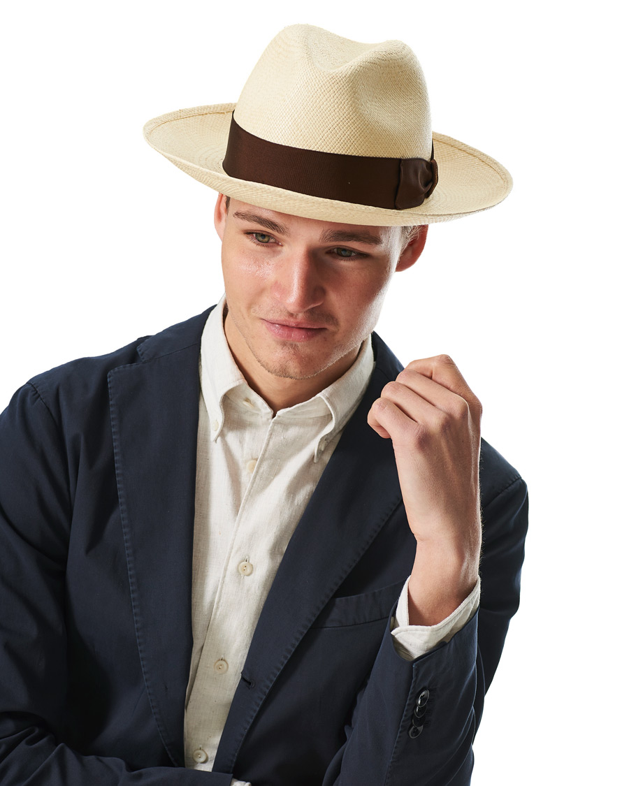 Men | Borsalino Panama Quito With Large Brim Brown | Borsalino | Panama Quito With Large Brim Brown