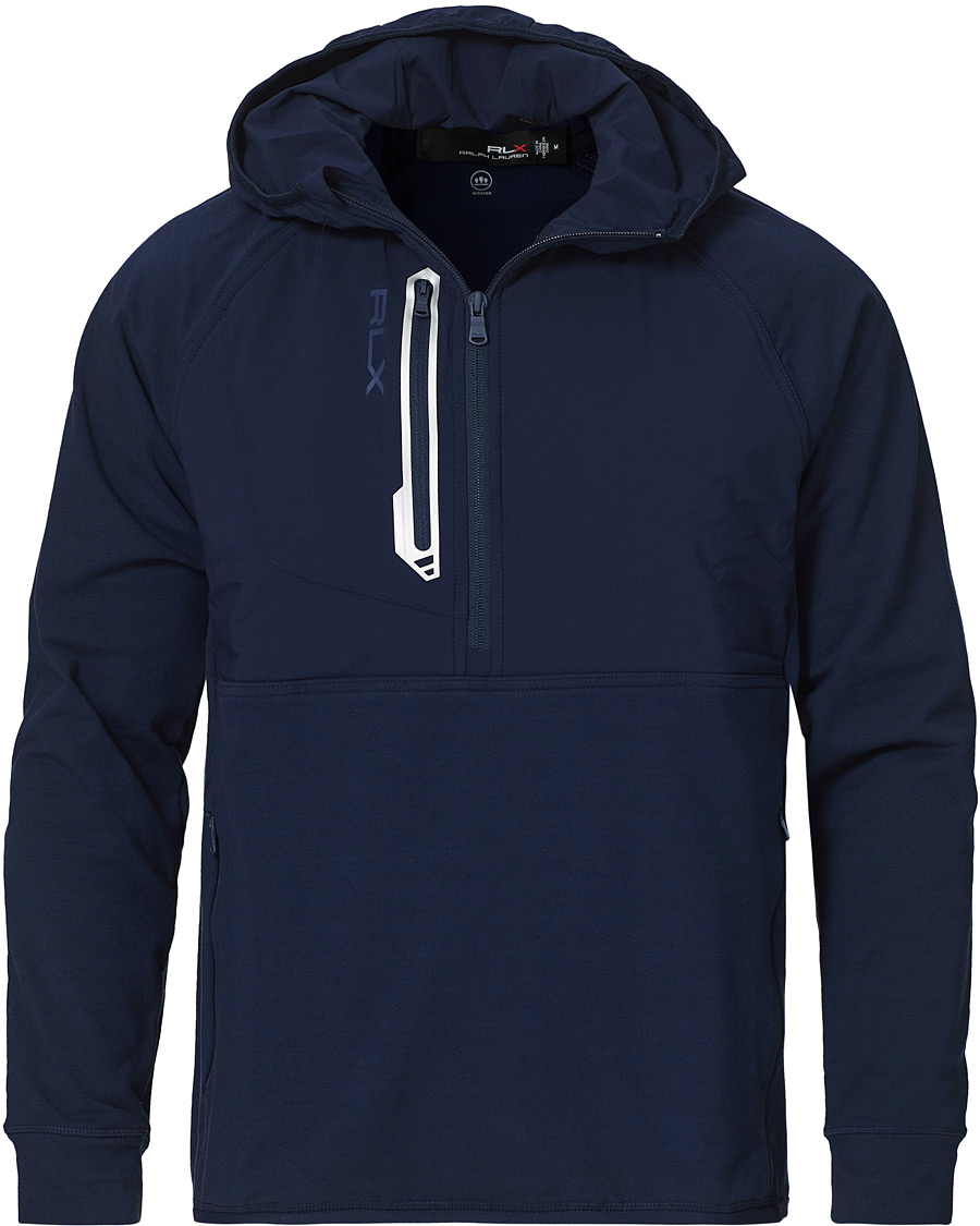 Men | Sweaters & Knitwear | RLX Ralph Lauren | Tech Jersey Half Zip Hoodie French Navy