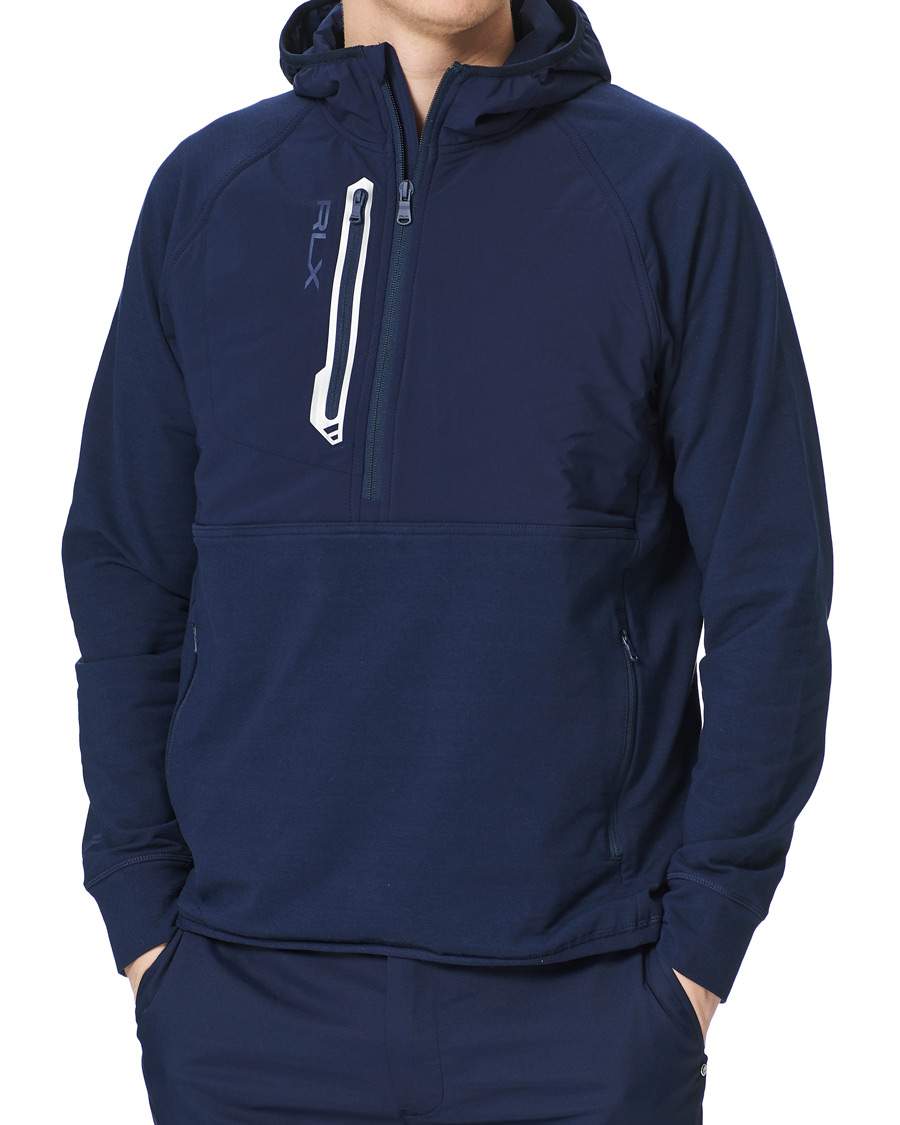 Men | Sweaters & Knitwear | RLX Ralph Lauren | Tech Jersey Half Zip Hoodie French Navy