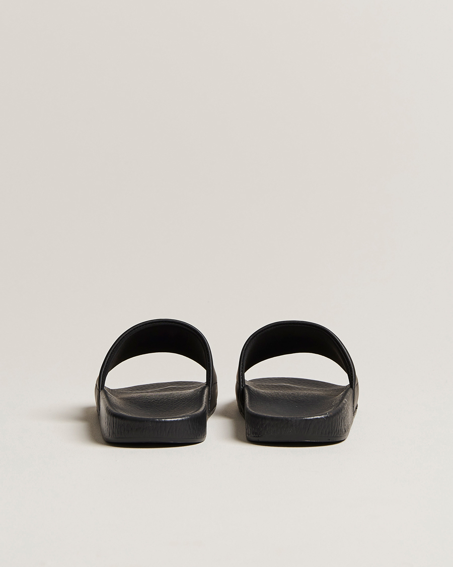 Men | Polo Ralph Lauren Leather Logo Slides Black | Polo Ralph Lauren | Leather Logo Slides Black