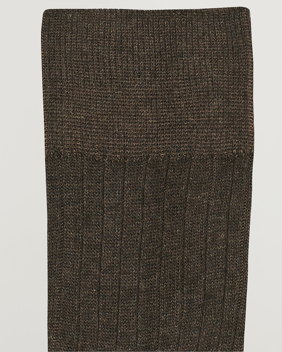 Men | Underwear & Socks | Amanda Christensen | 3-Pack True Cotton Ribbed Socks Brown Melange