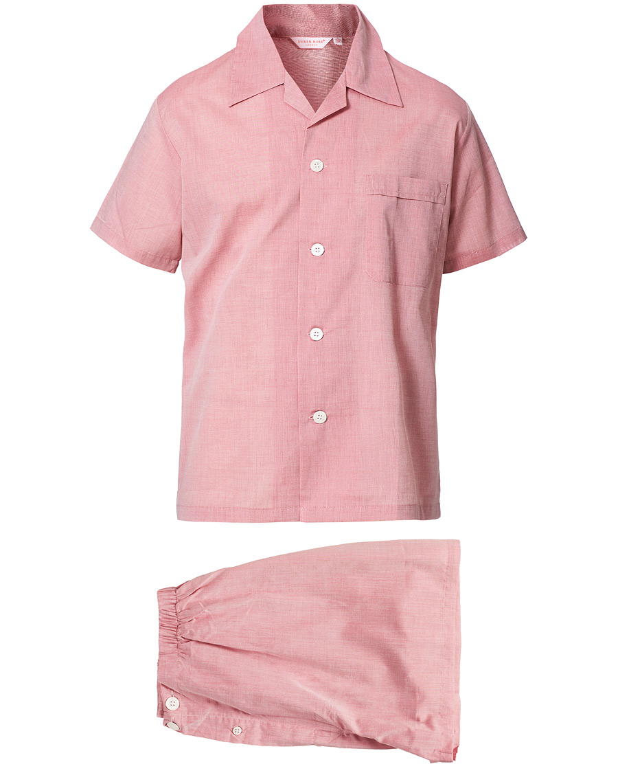 Men | Pyjamas & Robes | Derek Rose | Shortie Cotton Pyjama Set Red