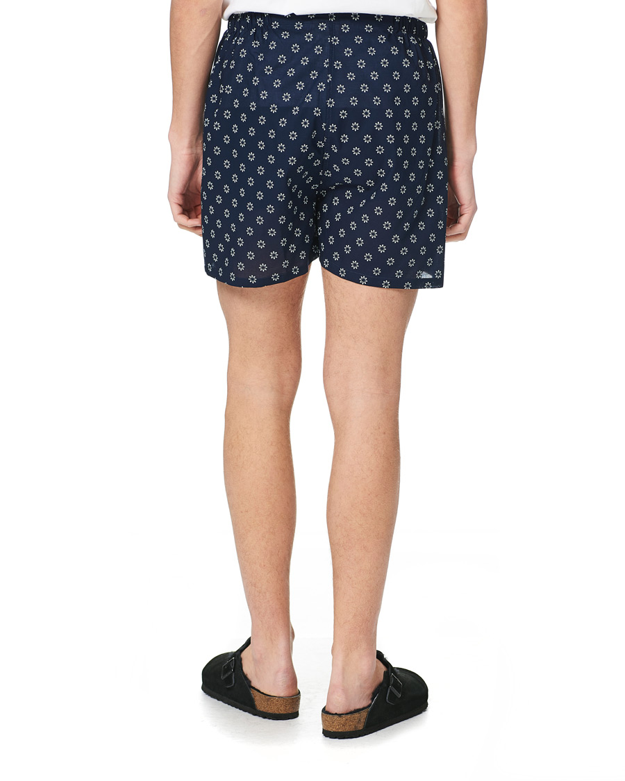Men | Pyjamas & Robes | Derek Rose | Shortie Printed Cotton Pyjama Set Navy