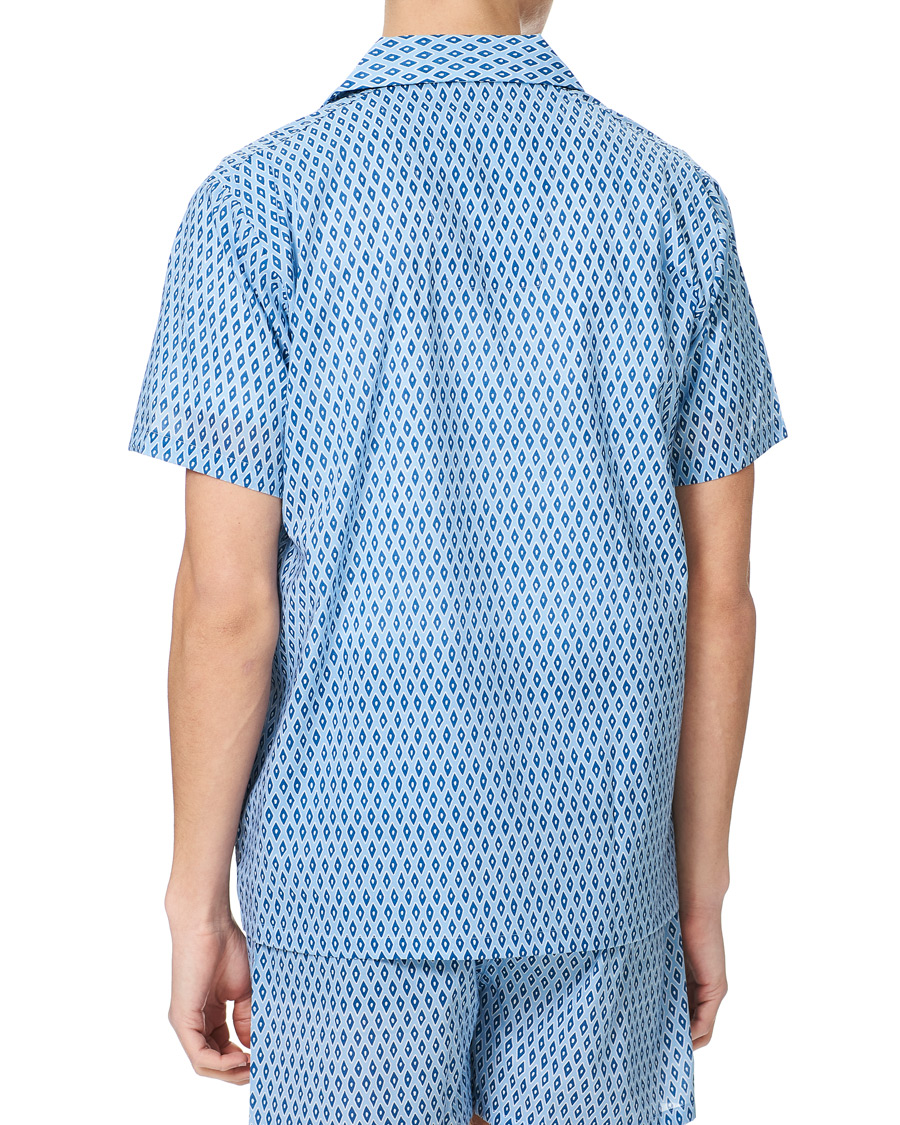 Men | Pyjamas & Robes | Derek Rose | Shortie Printed Cotton Pyjama Set Blue