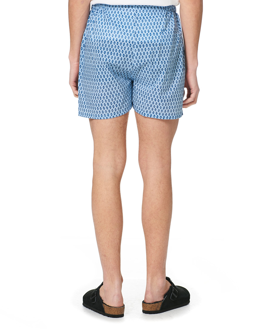 Men | Pyjamas & Robes | Derek Rose | Shortie Printed Cotton Pyjama Set Blue