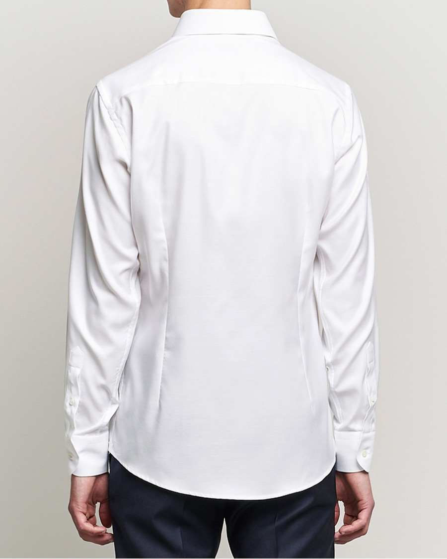 Men | Shirts | Eton | Cotton Lyocell Stretch Wide Spread Shirt White